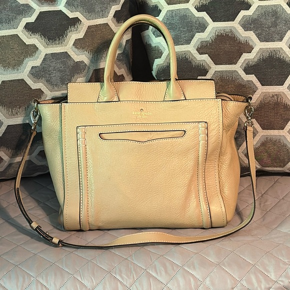 Kate Spade Claremont Drive Marcella Cashew Tan Satchel Handbag, GUC - Picture 1 of 16